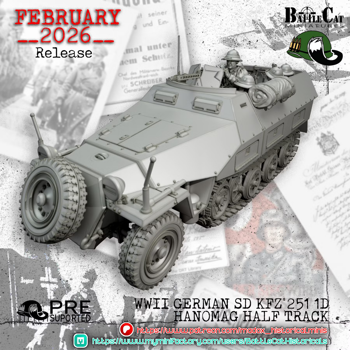 WW2 German DAK Sd.Kfz. 251D Hanomag Half-track