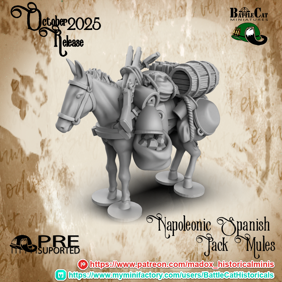 Napoleonic Spanish Pack Mules