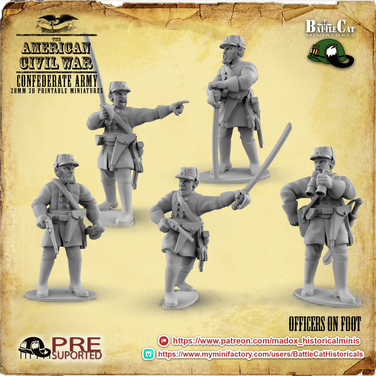 Confederate Officers on Foot