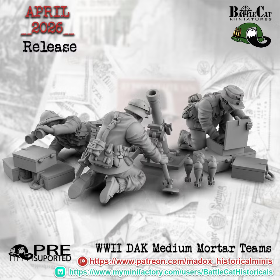 WW2 German DAK Medium Mortar Teams