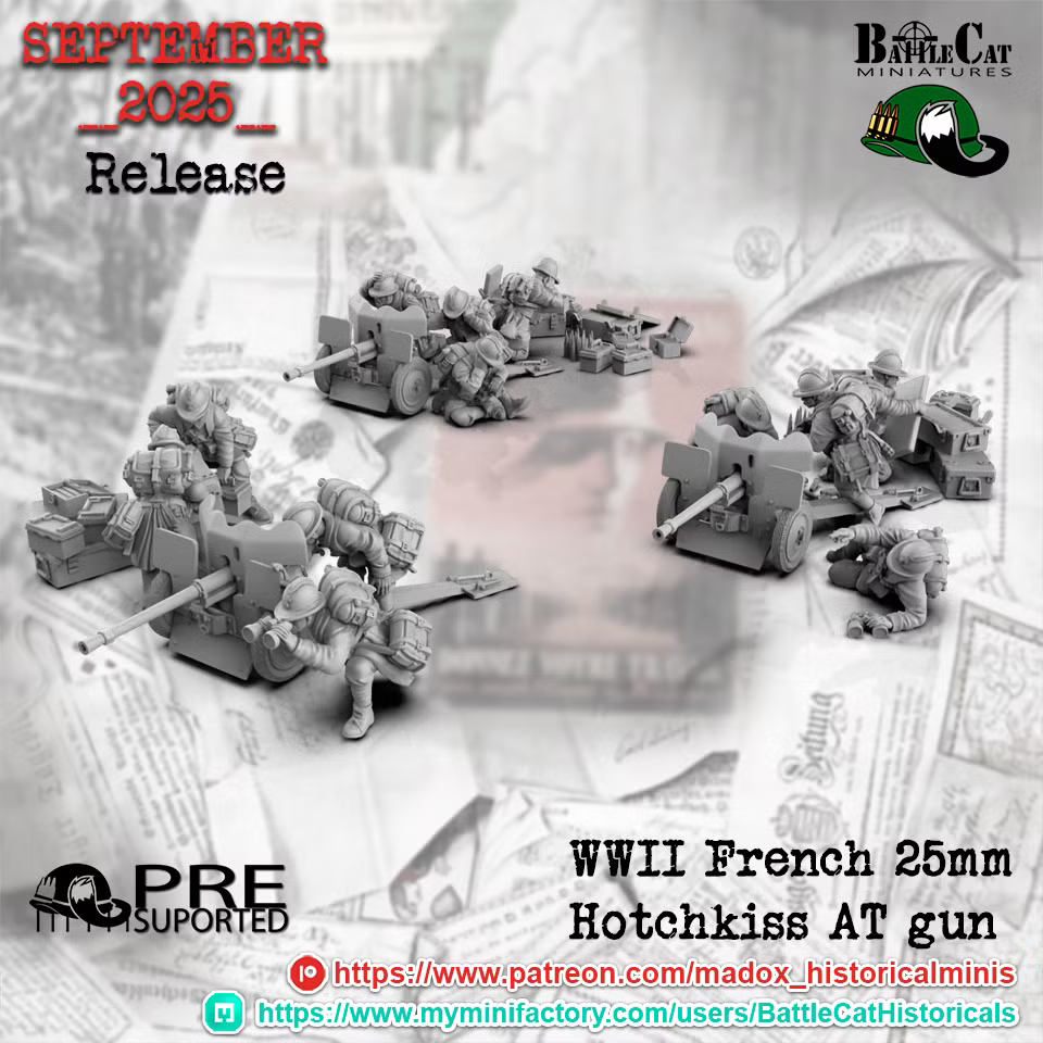 WW2 French 25mm Hotchkiss AT Guns
