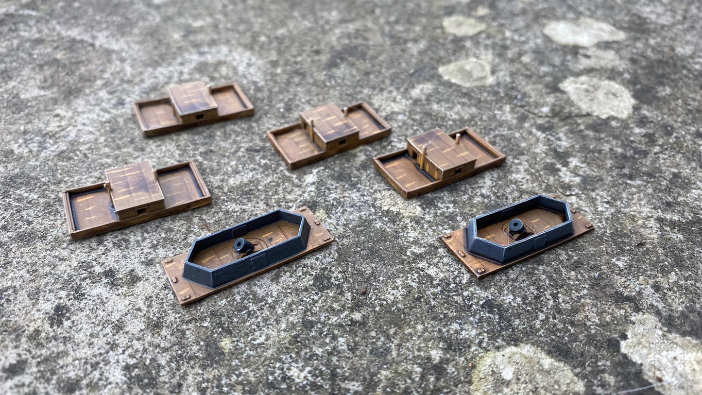 1/600 Mortar Raft and Flat Boat