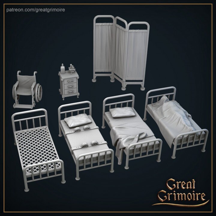 Asylum Furniture | 3D Printed Resin Model | Ideal for DnD, RPG, Table top Gaming, Wargaming, The 9th Age