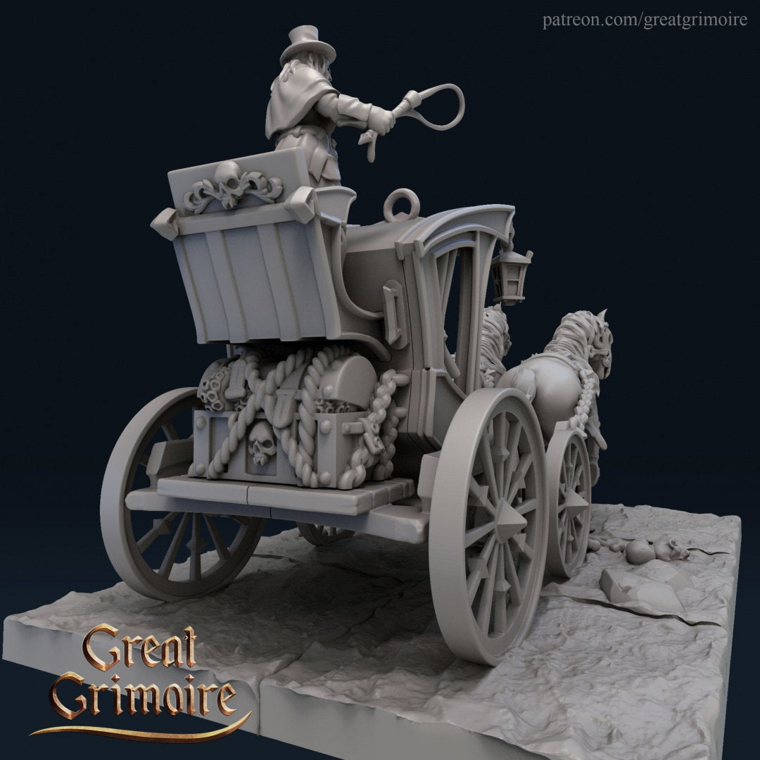 The Chariot | 3D Printed Resin Model | Ideal for DnD, RPG, Table top Gaming, Fantasy, Wargaming, The 9th Age, Cavalry, Undead