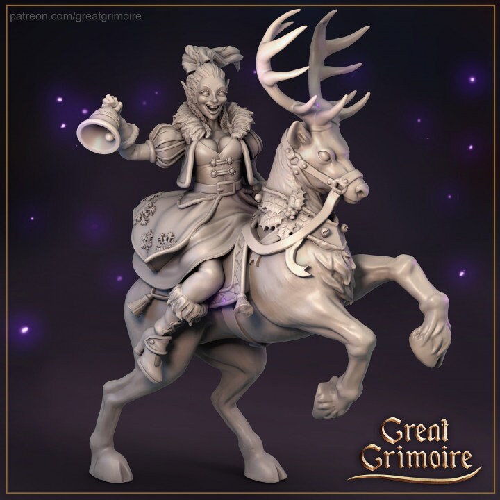 Christmas Bonus 75mm | 3D Printed Resin Model-Ideal for DnD, RPG, table top Gaming, Fantasy, Wargaming, Beastmen, The 9th Age, Cavalry