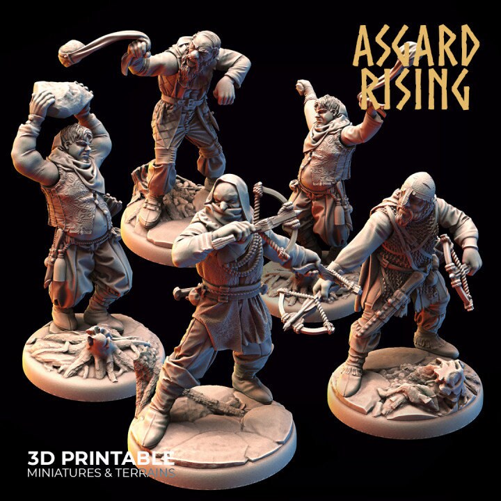 Bandit: Deserters Range Weapons Modular Warband (6 set) | 3D Printed Resin Model | Ideal for DnD, RPG, Table top Gaming, Fantasy, Diorama