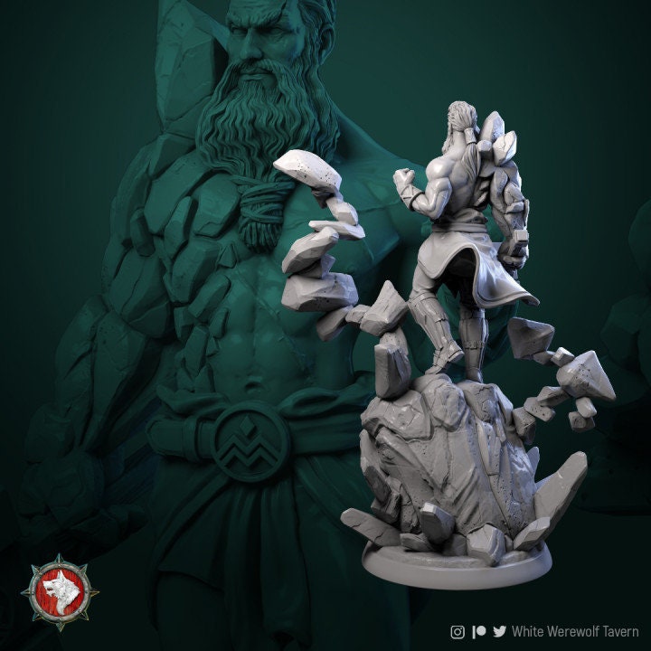 Earth Master | 3D Printed Resin Model | Ideal for DnD, RPG, Table top Gaming, Fantasy, Wargaming, The 9th Age,
