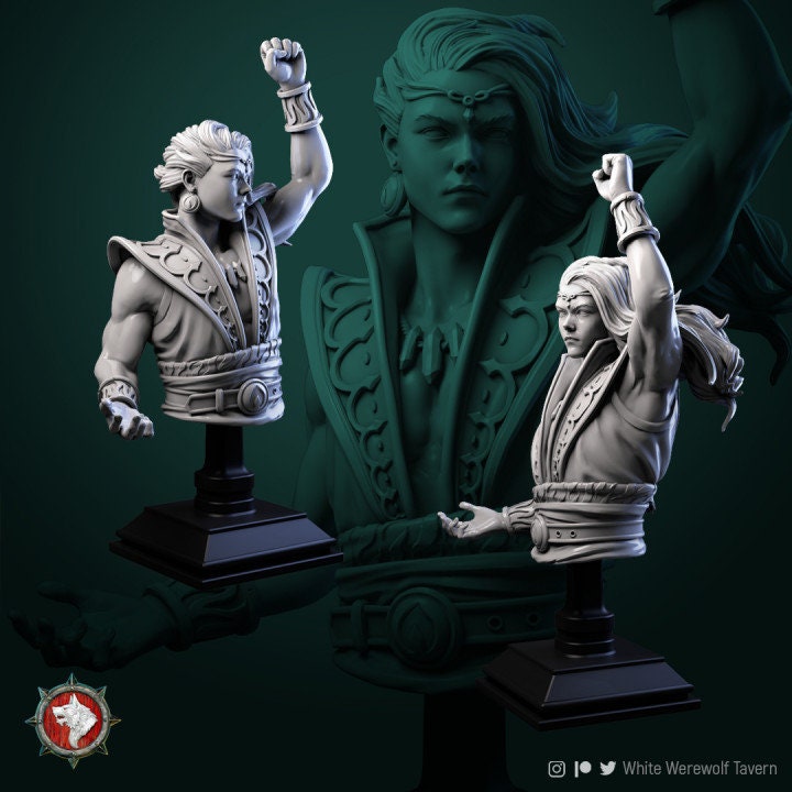 Fire Master Bust | 3D Printed Resin Model | Ideal for DnD, RPG, Table top Gaming, Elements, Fantasy, Wargaming, The 9th Age