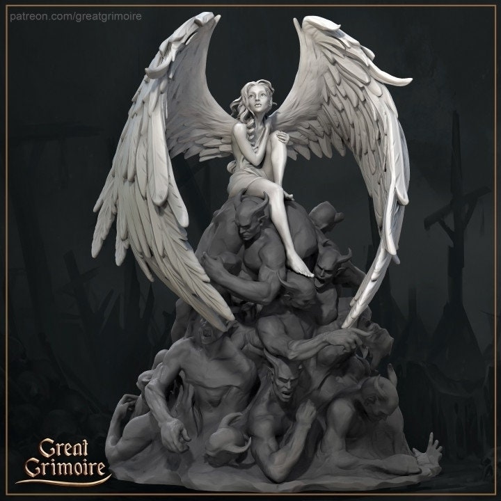 Children Of Light And Dark | 3D Printed Resin Model- Ideal for DnD, RPG, Table top Gaming, Fantasy, Wargaming, Supernatural, Mythological