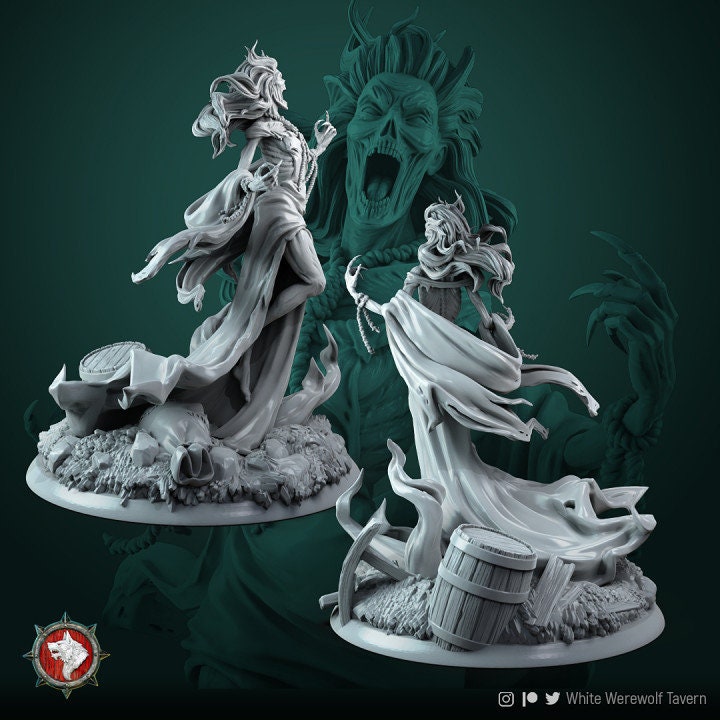 Banshee | Creepy 3D Printed Resin Model | Ideal for DnD, RPG, Table top Gaming, Fantasy, Wargaming, Undead, The 9th Age, Horror