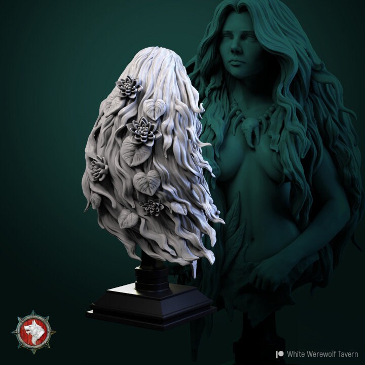 Greta fish scale Bust | 3D Printed Resin Model | Ideal for DnD, RPG, AOS, Table top Gaming