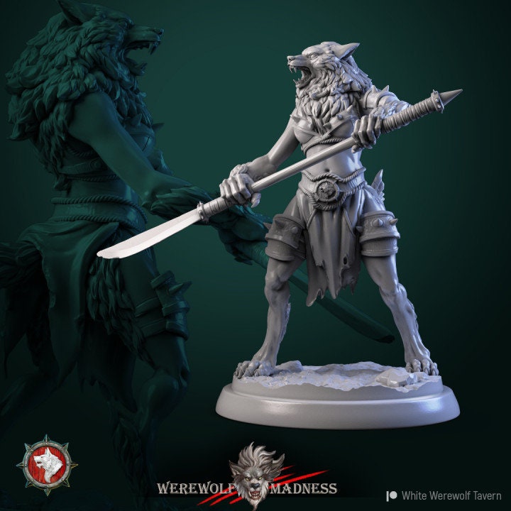 Female Werewolf Warriors (Set of 6) | 3D Printed Resin Model | Ideal for DnD, RPG, AOS, Table top Gaming