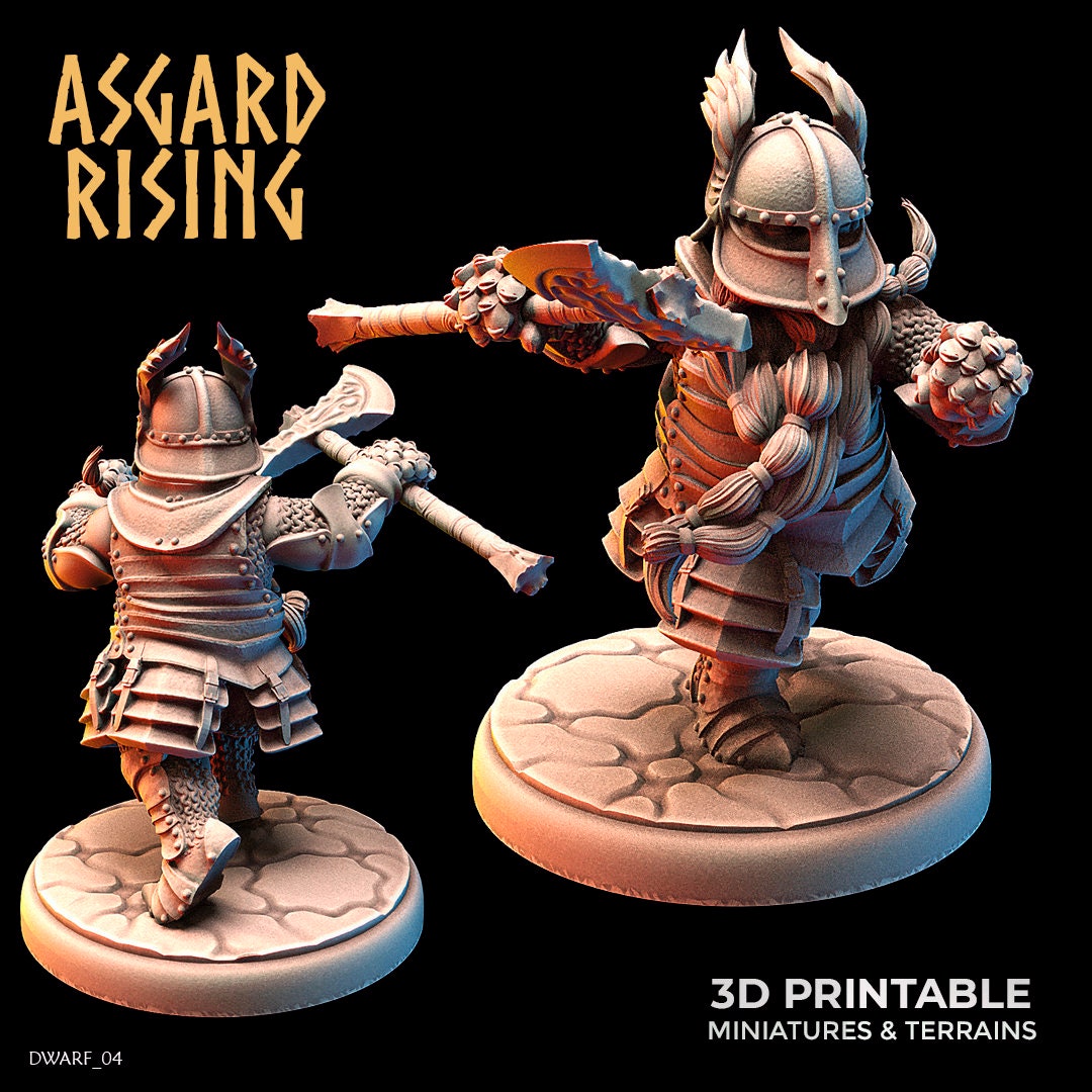 Dwarves in full plate armor | 3D Printed Resin Model | Ideal For DnD, RPG, AOS Table top Gaming