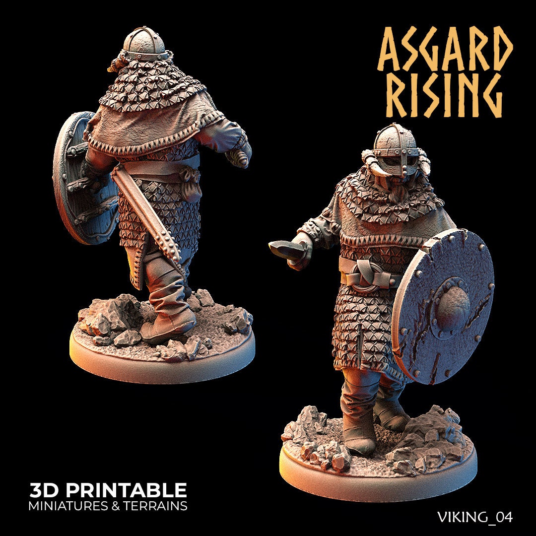 Vikings of the White Bear Clan (Warriors) | 3D Printed Resin Model | Ideal For DnD, RPG, AOS Table top Gaming, Fantasy