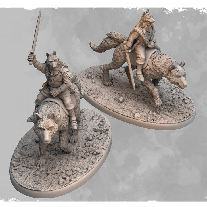 Wolf Honor Guard | 3D Printed Miniatures | Ideal for Kings Of War, 9th Age, Fantasy, Tabletop Wargaming and Roleplaying.