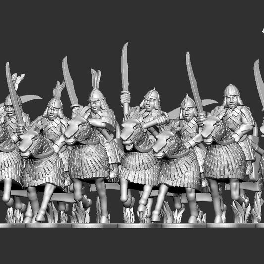 10mm Khitan-Liao Armoured Sabre Horsemen Barded