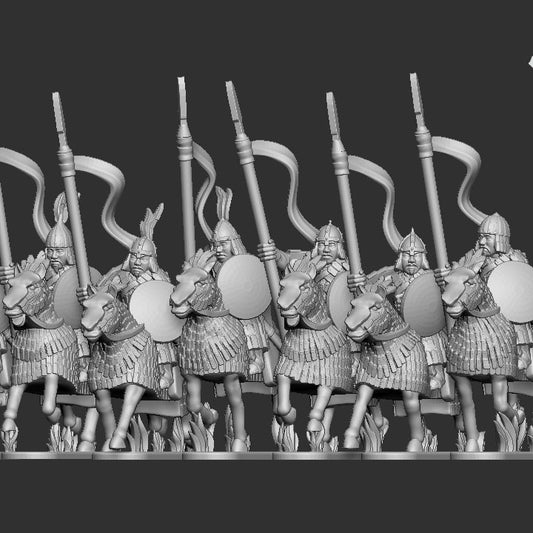 Khitan-Liao Armoured Spear Horsemen With Barding