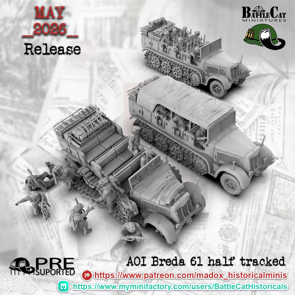 WW2 Italian AOI Breda 61 Half-Track