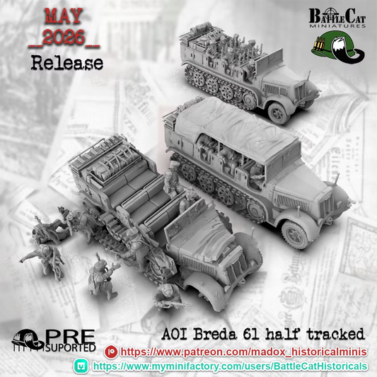 WW2 Italian AOI Breda 61 Half-Track