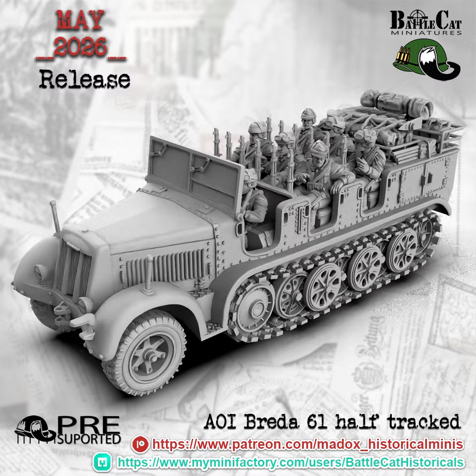 WW2 Italian AOI Breda 61 Half-Track