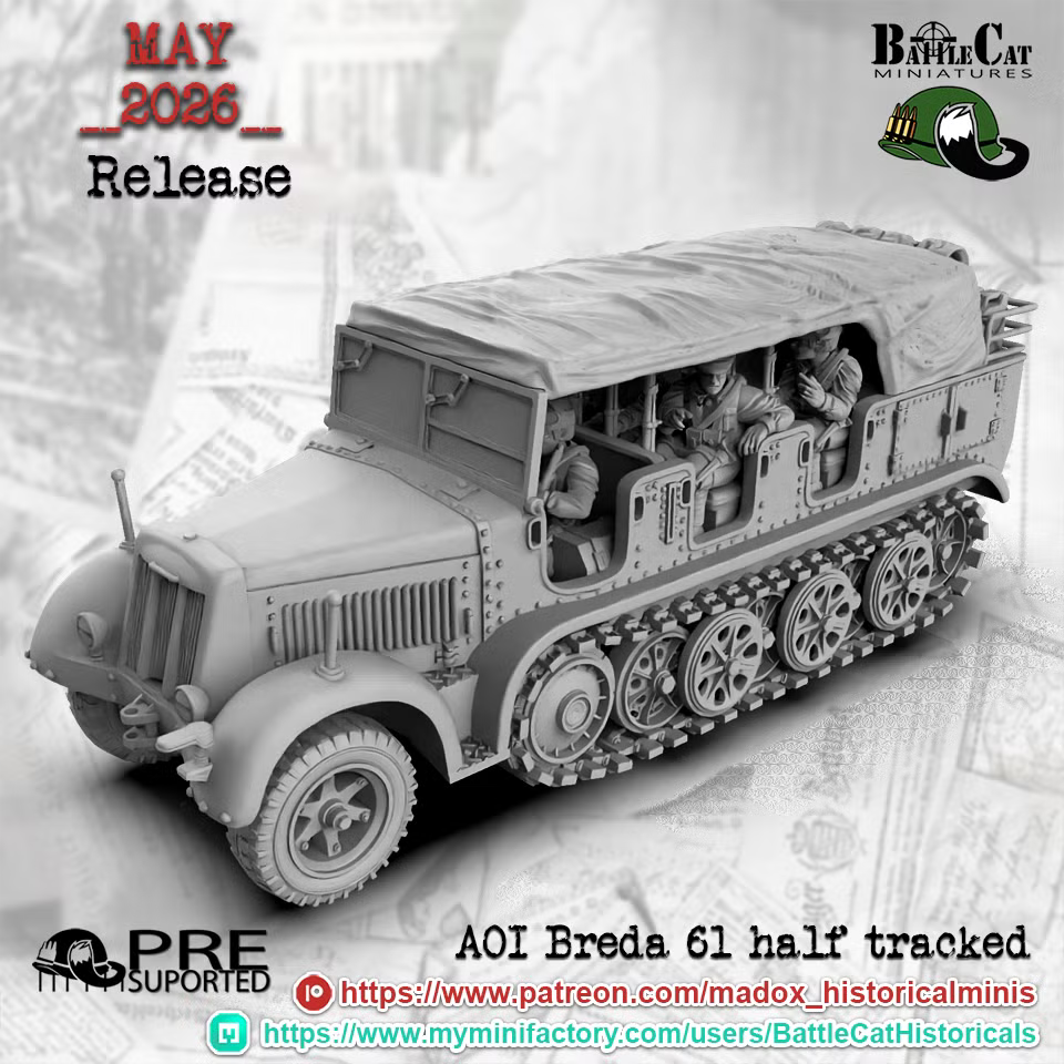 WW2 Italian AOI Breda 61 Half-Track