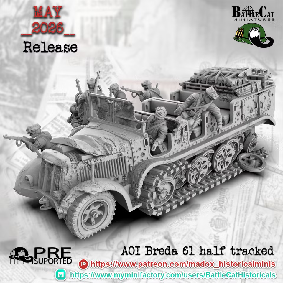 WW2 Italian AOI Breda 61 Half-Track