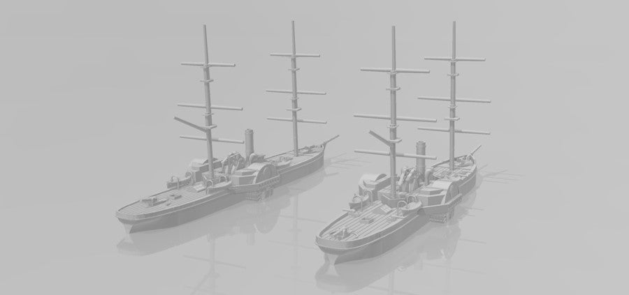 1/600 CONFEDERATE GUNBOATS CSS PATRICK HENRY / JAMESTOWN – BIG Jim Prints
