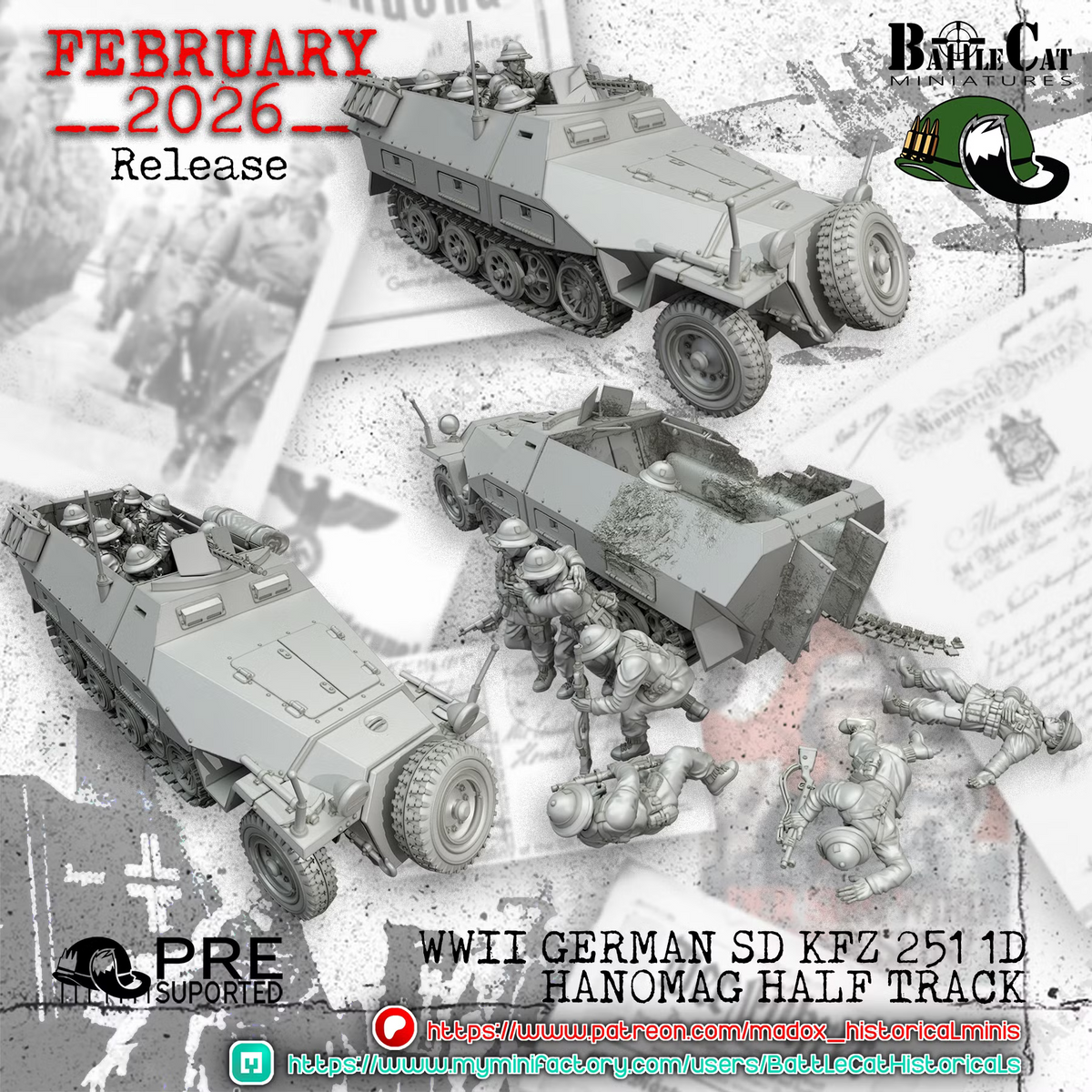 WW2 German DAK Sd.Kfz. 251D Hanomag Half-track