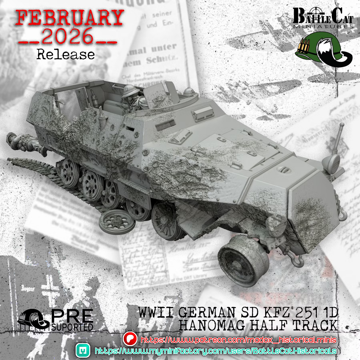 WW2 German DAK Sd.Kfz. 251D Hanomag Half-track