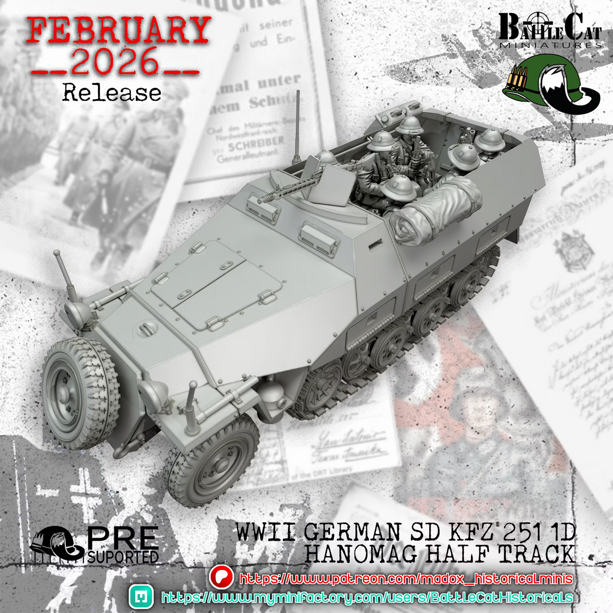 WW2 German DAK Sd.Kfz. 251D Hanomag Half-track