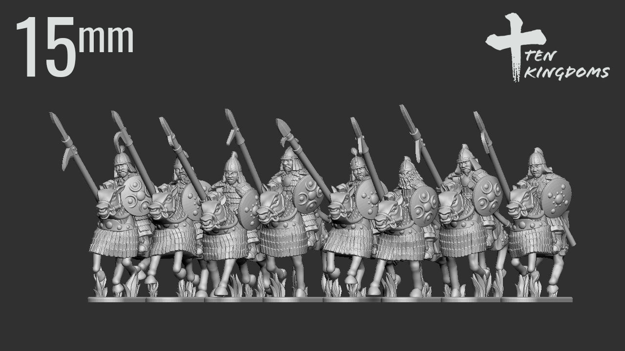 Mongol Empire Armoured Spearmen On Horseback