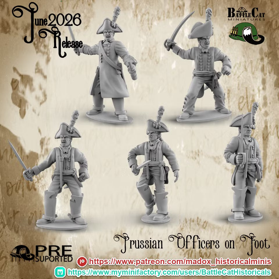 1805 Prussian Officers On Foot