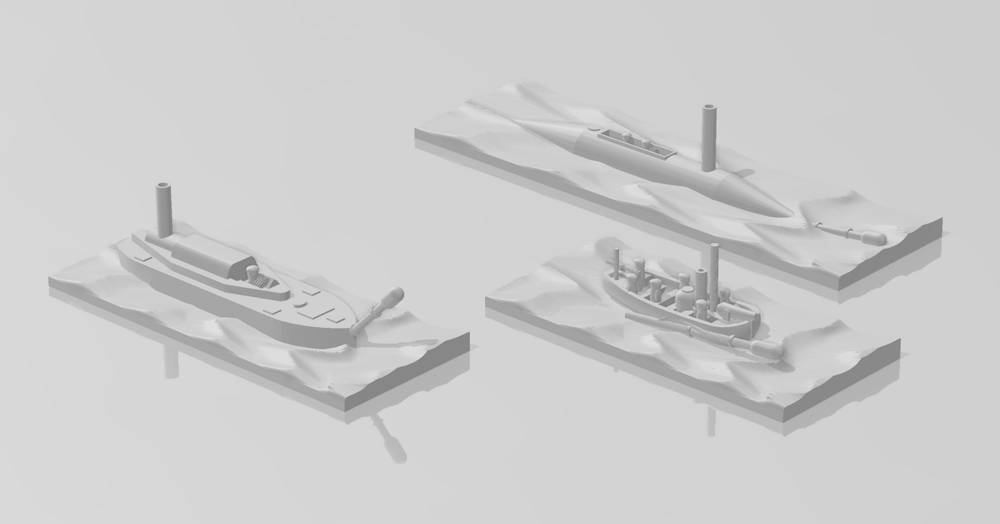 1/600 Union and Confederate Torpedo Boats