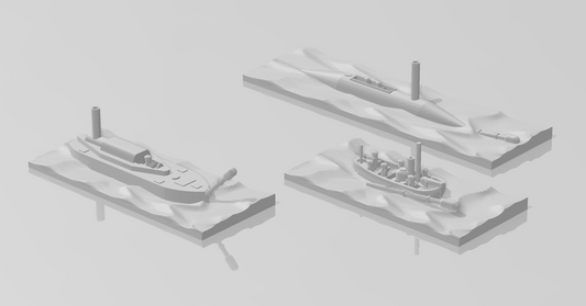 1/600 Union and Confederate Torpedo Boats