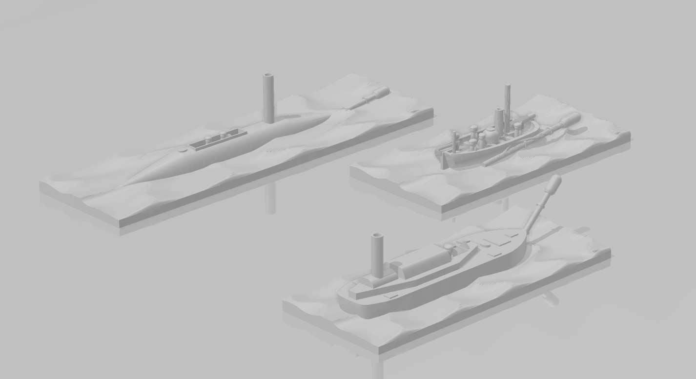 1/600 Union and Confederate Torpedo Boats