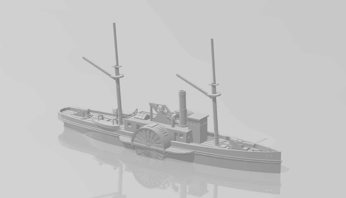 1/1200 Confederate Sidewheel Gunboat CSS TUSCARORA