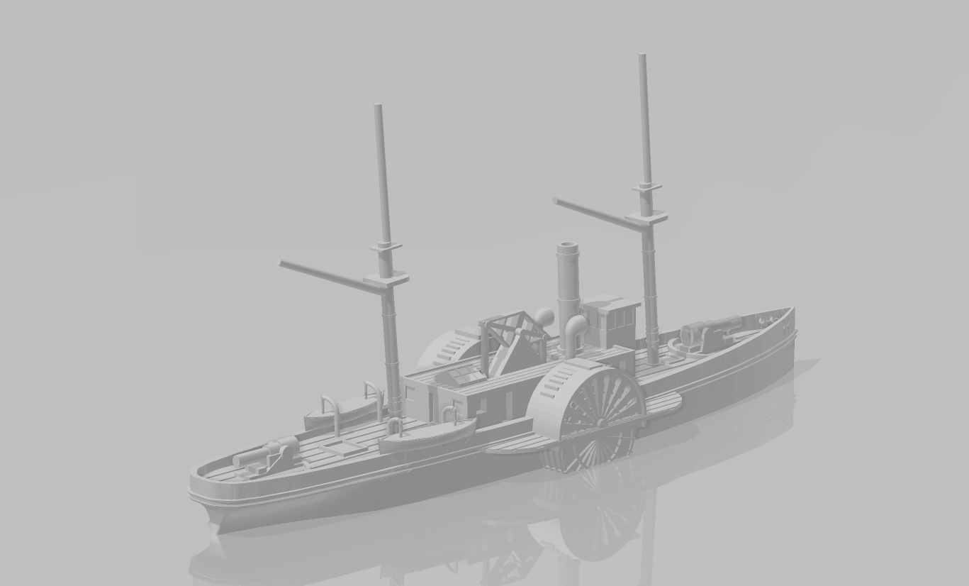 1/1200 Confederate Sidewheel Gunboat CSS TUSCARORA – BIG Jim Prints