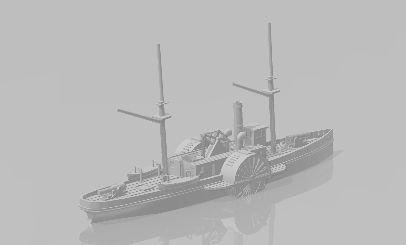 1/1200 Confederate Sidewheel Gunboat CSS TUSCARORA