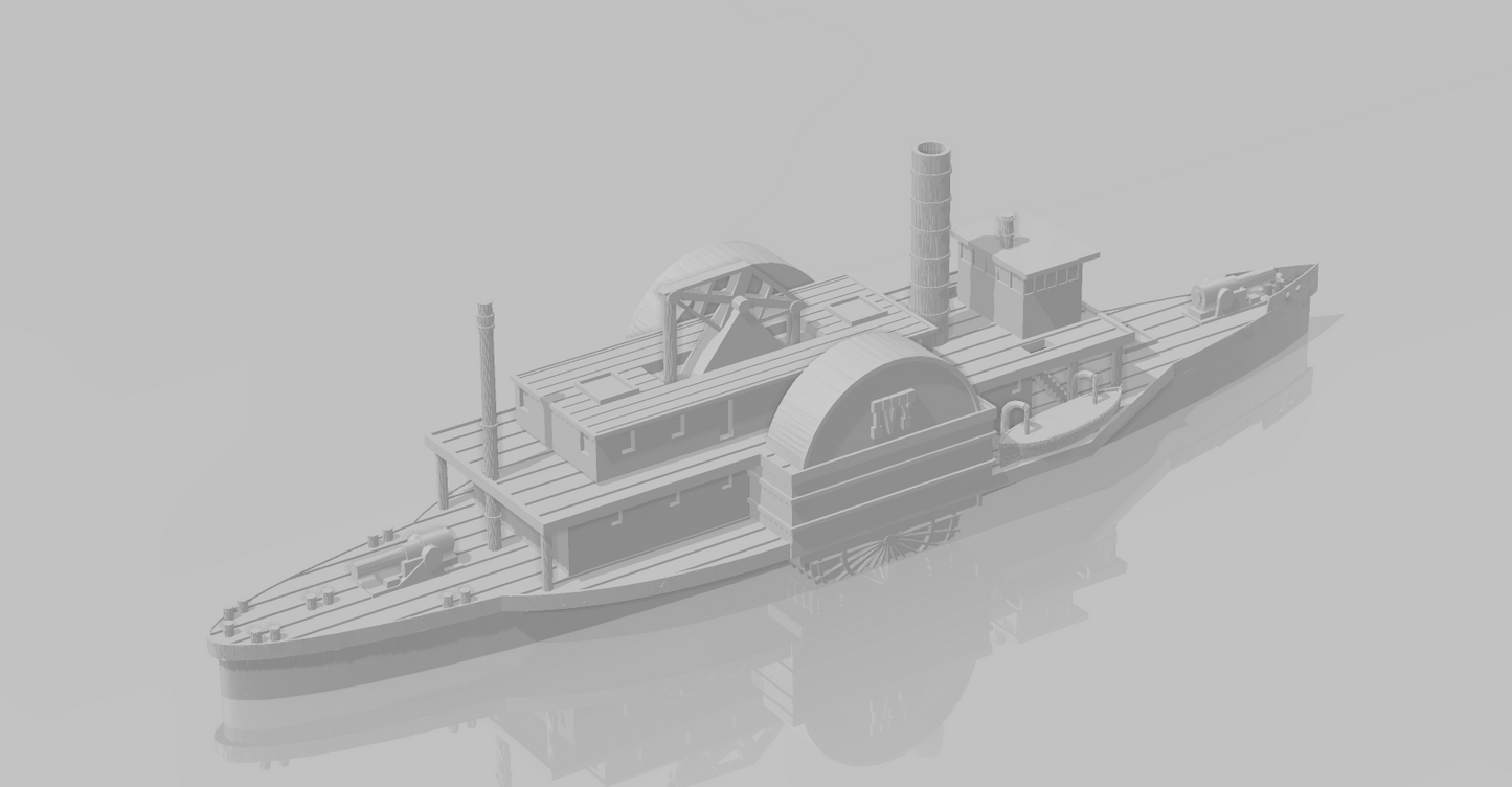 1/1200 Confederate Sidewheel Gunboat CSS IVY