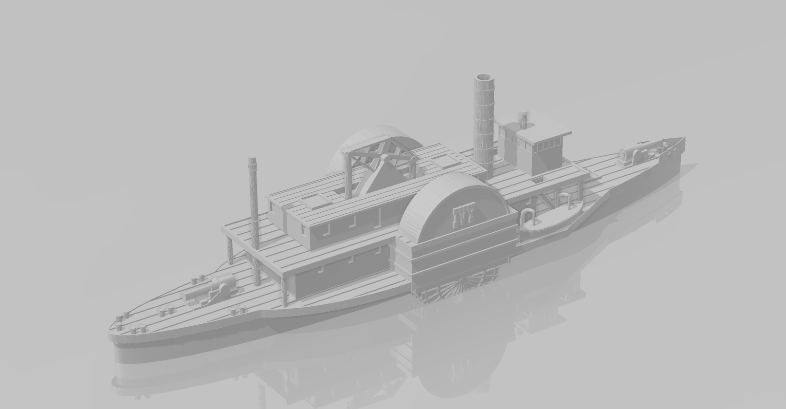 1/600 Confederate Sidewheel Gunboat CSS IVY – BIG Jim Prints