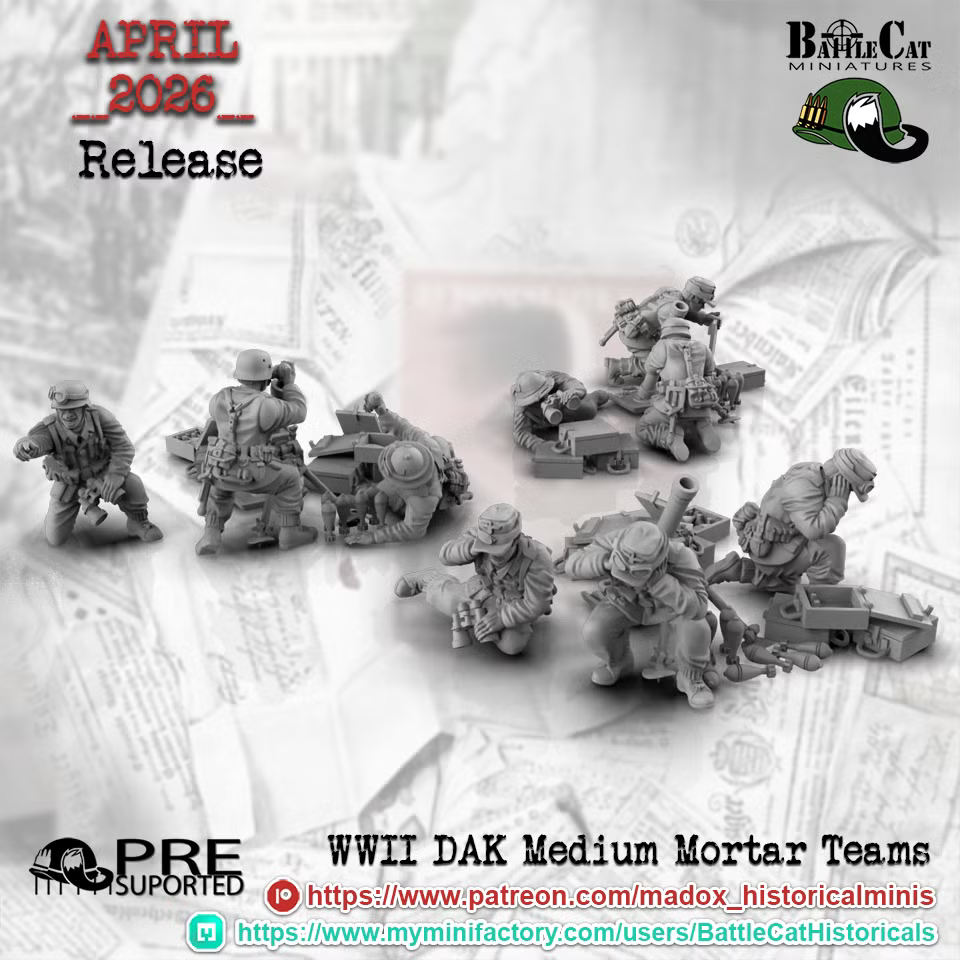 WW2 German DAK Medium Mortar Teams