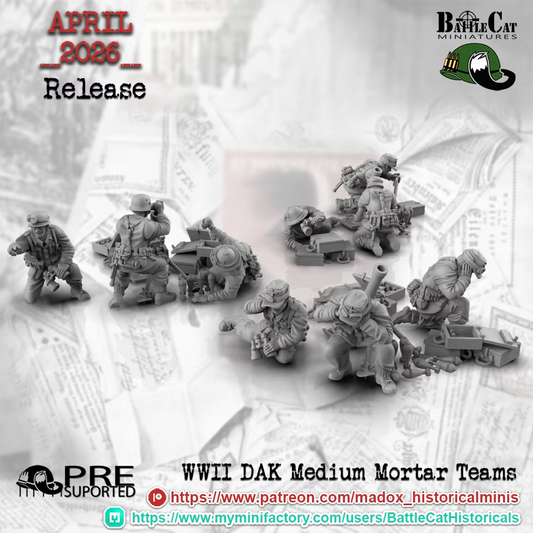 WW2 German DAK Medium Mortar Teams