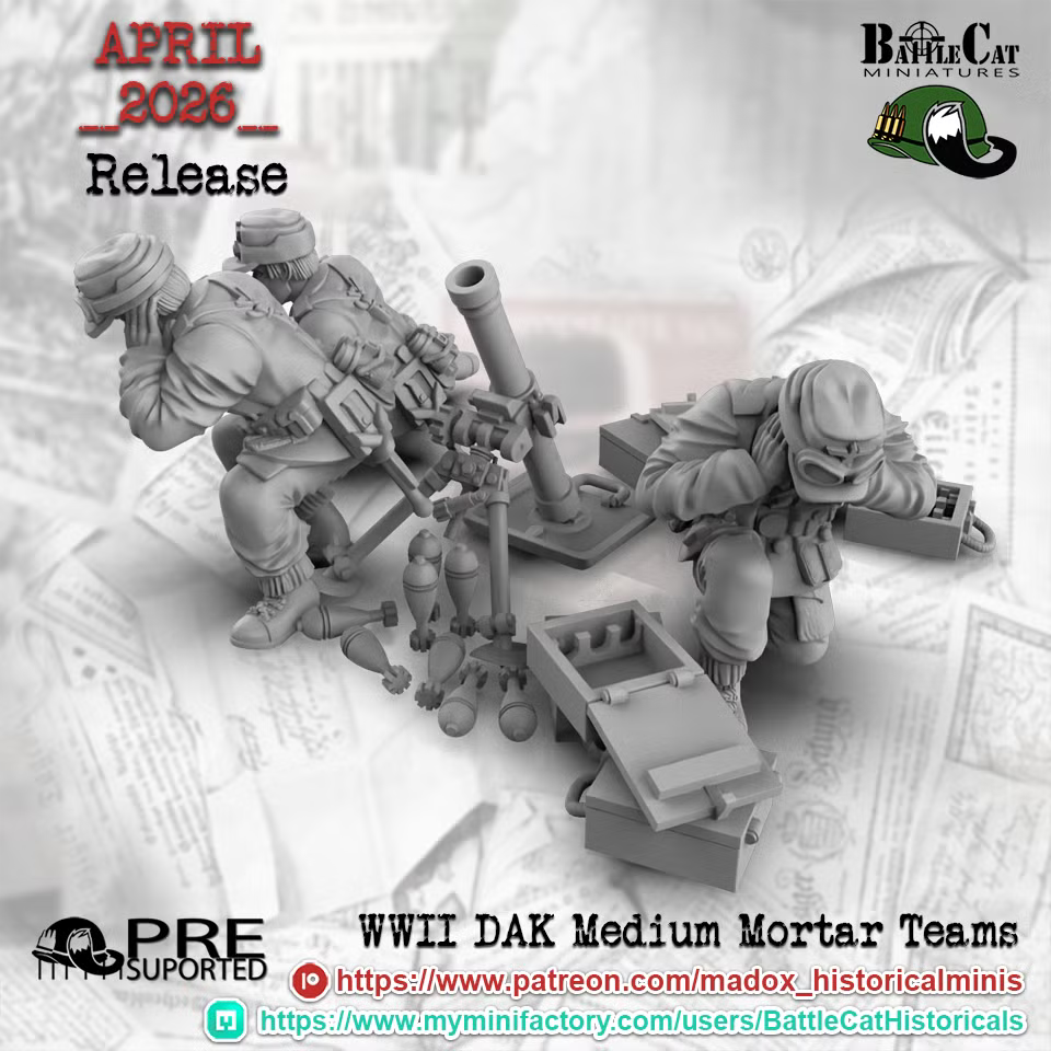 WW2 German DAK Medium Mortar Teams