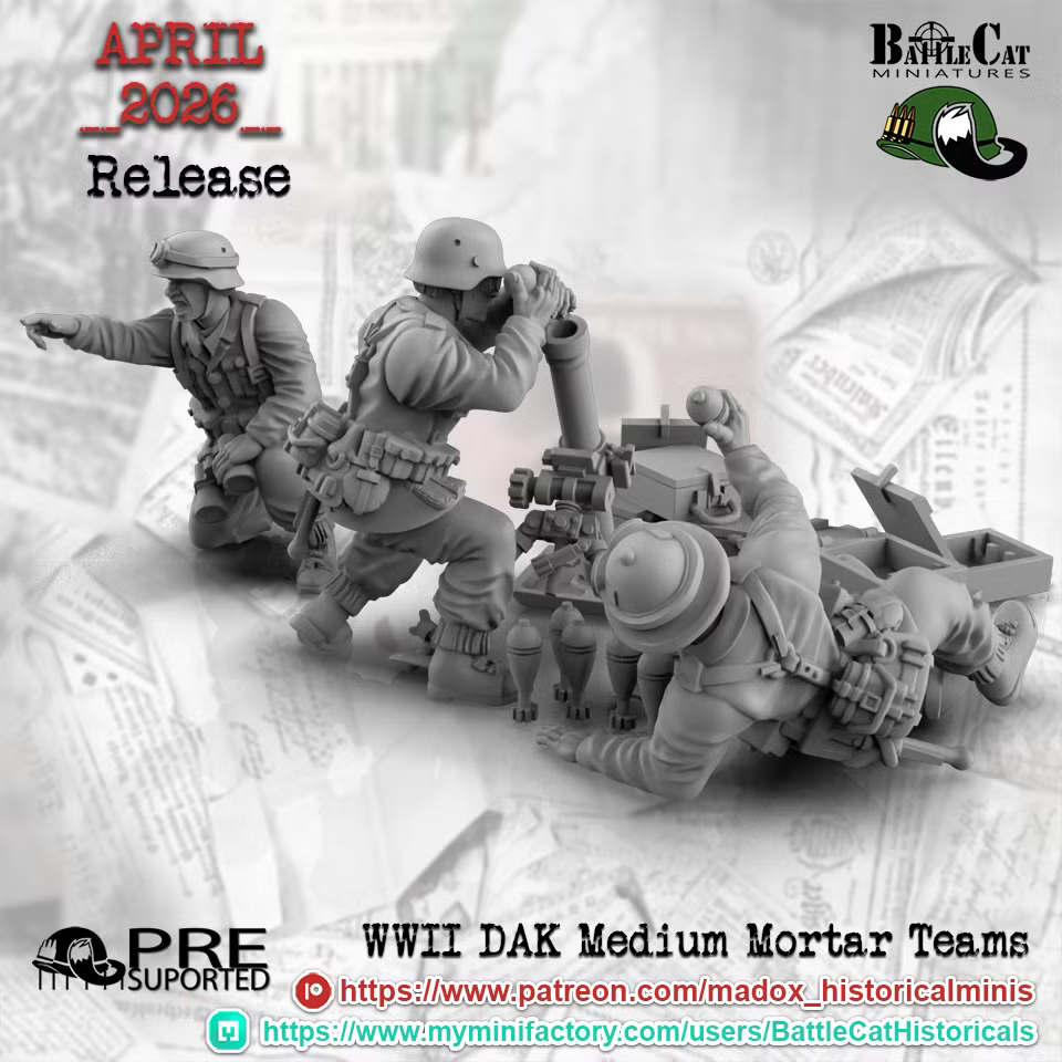 WW2 German DAK Medium Mortar Teams