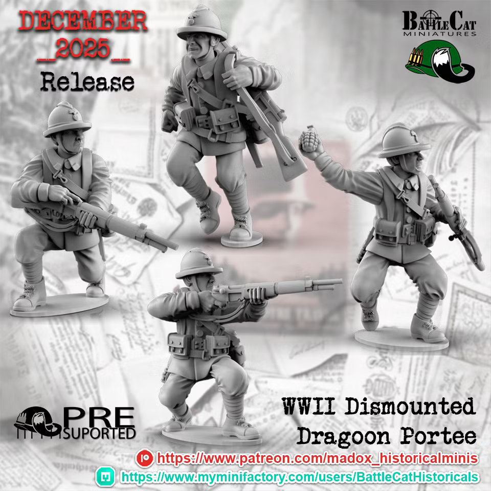 WW2 French Dragoons Portee On Foot