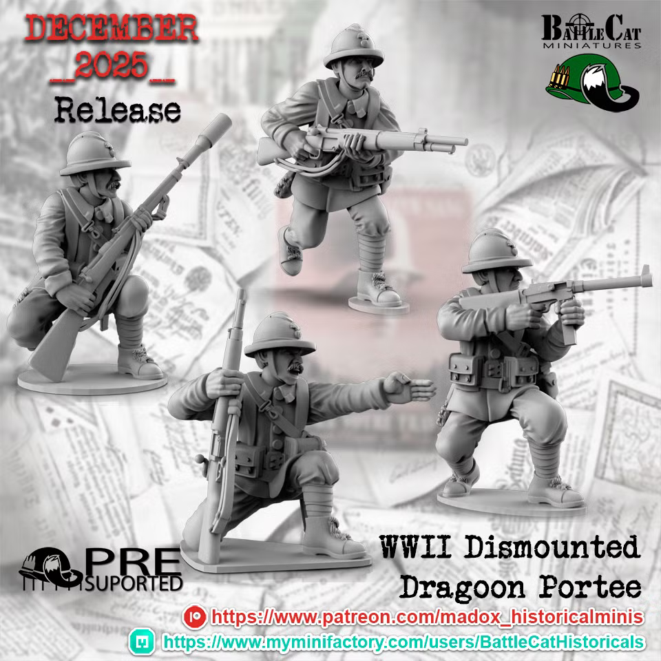 WW2 French Dragoons Portee On Foot