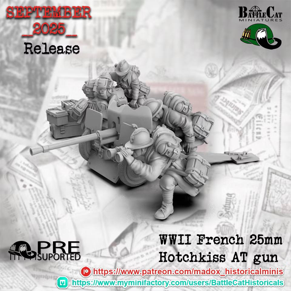 WW2 French 25mm Hotchkiss AT Guns
