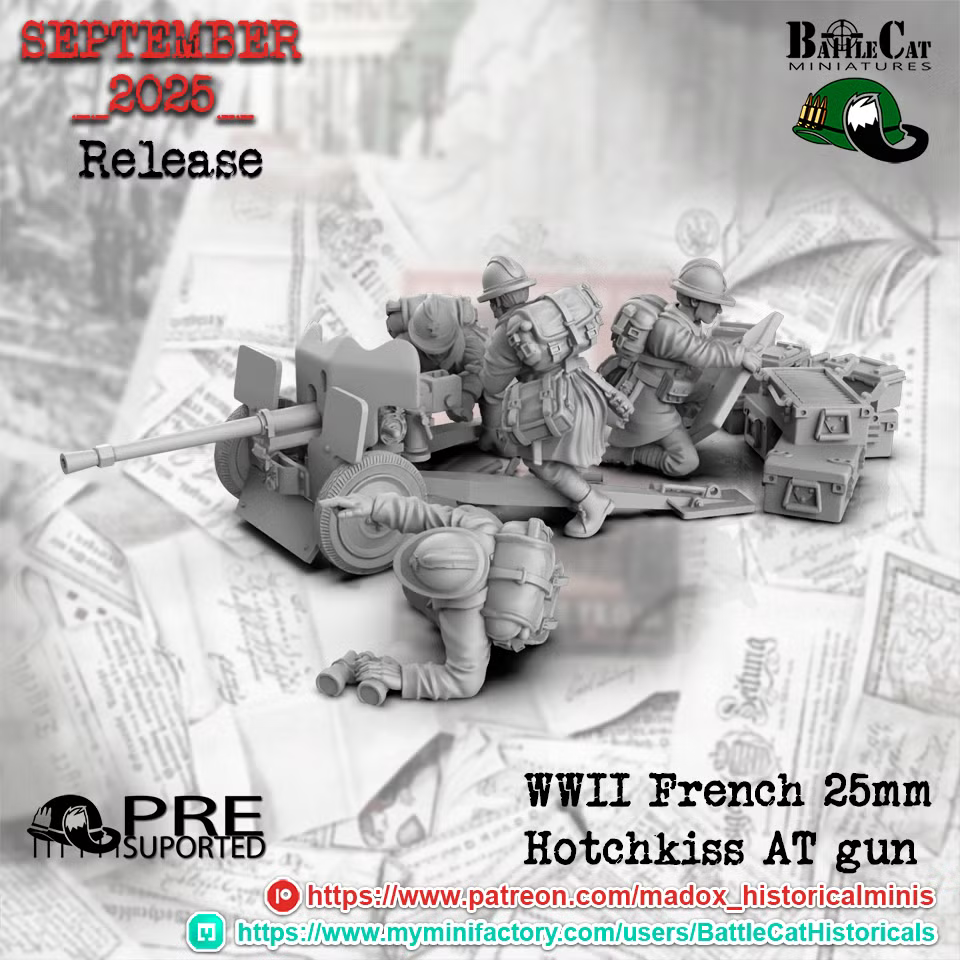 WW2 French 25mm Hotchkiss AT Guns