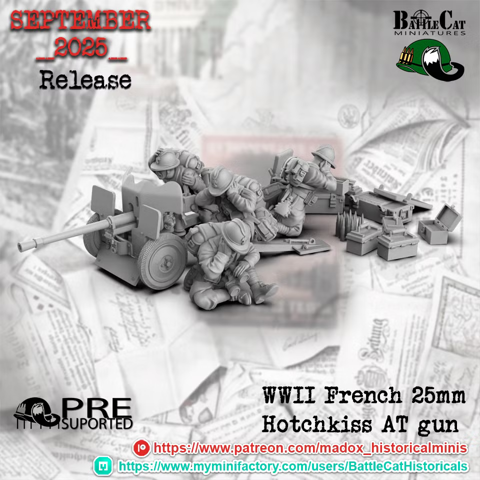 WW2 French 25mm Hotchkiss AT Guns