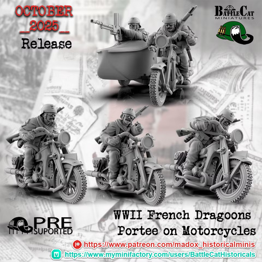 WW2 French Dragoons Portee On Motorcycles